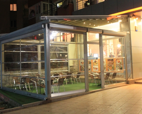 Karaburun Tente Pergola, Şeffaf Stor Modeli 1